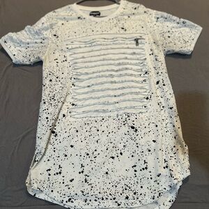 Zipper Paint Splatter T Shirt